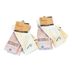 NIKE Everyday Plus Dri-Fit Cotton Cushioned Crew Socks 2 Packs of 2 Size 10-13W